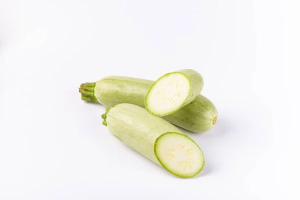 Two Zucchinis Isolated White Background — Stock Photo, Image