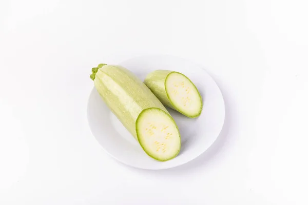 Sliced Zucchini Isolated White Background — Stock Photo, Image