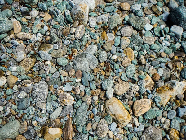 Tiro Alto Várias Pedras Coloridas Chão — Fotografia de Stock