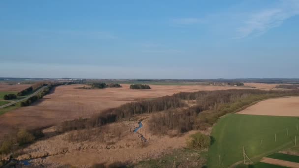 Vista Aérea Del Campo Las Colinas — Vídeos de Stock