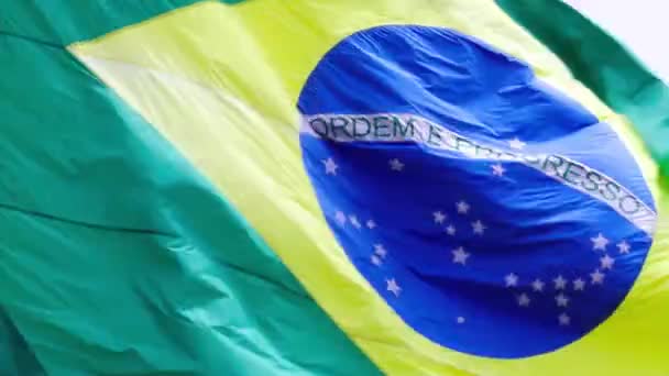 Bandeira Acenando Brasil Imagens — Vídeo de Stock