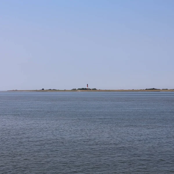 Een Vuurtoren Bij Duitse Noordzee Pellworm Eiland — Stockfoto