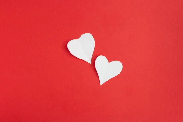 Прекрасна Листівка День Святого Валентина Білими Паперовими Серцями — стокове фото