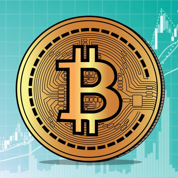 Eenvoudige Bitcoin Munt Ontwerp Gemaakt Adobe Illustrator — Stockfoto