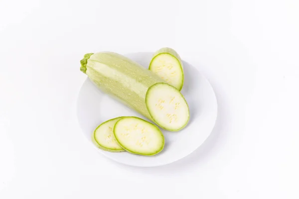 Sliced Zucchini Isolated White Background — Stock Photo, Image