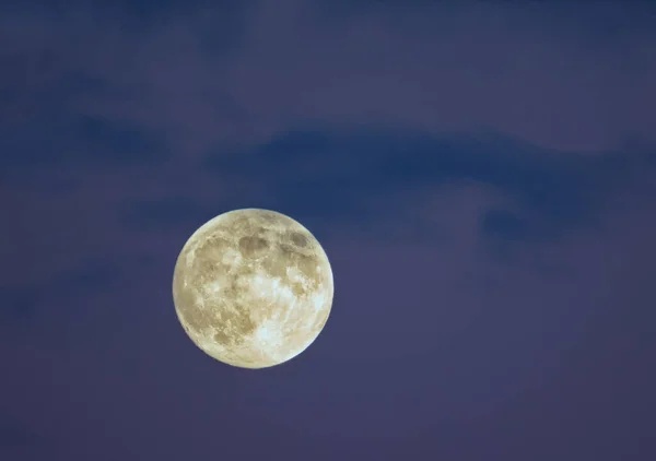 Une Belle Vue Sur Lune Après Coucher Soleil — Photo