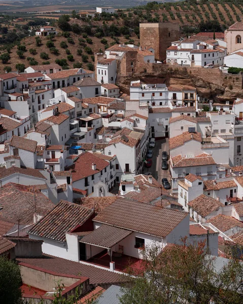 Una Hermosa Vista Ciudad Setenil Las Bodegas Andalucía España — Foto de Stock