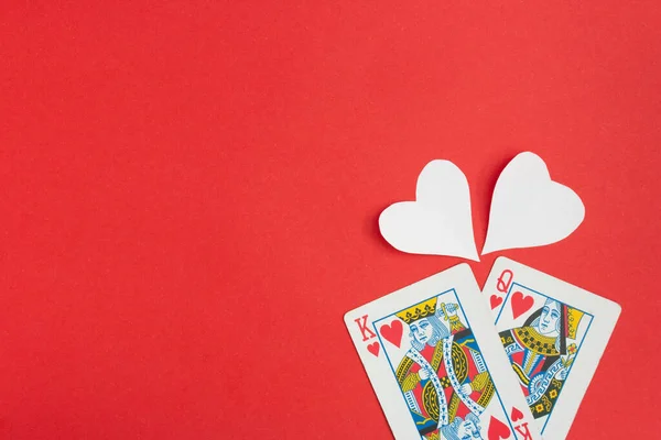Прекрасна Листівка День Святого Валентина Білими Паперовими Серцями Картками — стокове фото
