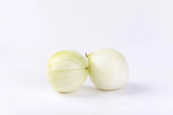 Two Fresh Onions Isolated White Background — Stock Photo, Image