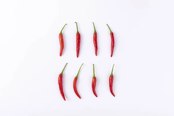 Fresh Chili Peppers Isolated White Background — Stock Photo, Image