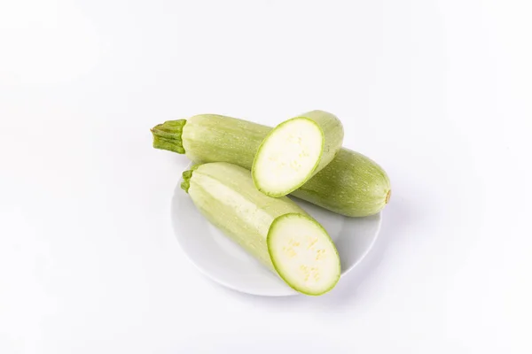 Sliced Zucchini Isolated White Background — Stock Photo, Image