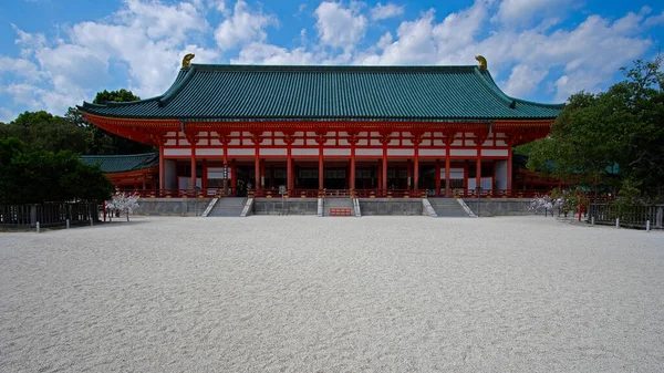 Krásný Záběr Kjótský Císařský Palác Pod Zataženou Oblohou — Stock fotografie