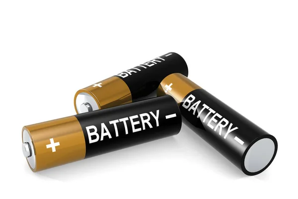 Återgivning Ett Dubbelbatteri Isolerat Vit Bakgrund — Stockfoto