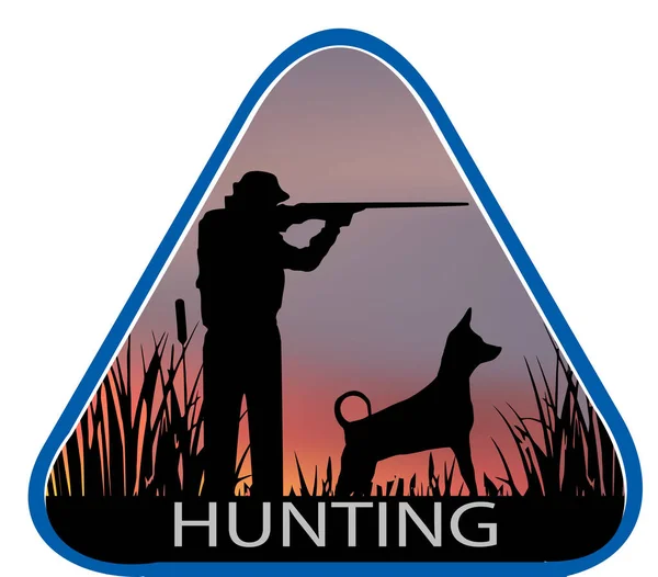 Illustration Hunter His Dog Fields Huntinf — Stock Photo, Image