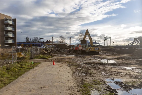 Zutphen Países Bajos 2020 Espacio Vacío Con Maquinaria Pesada Trabajando —  Fotos de Stock