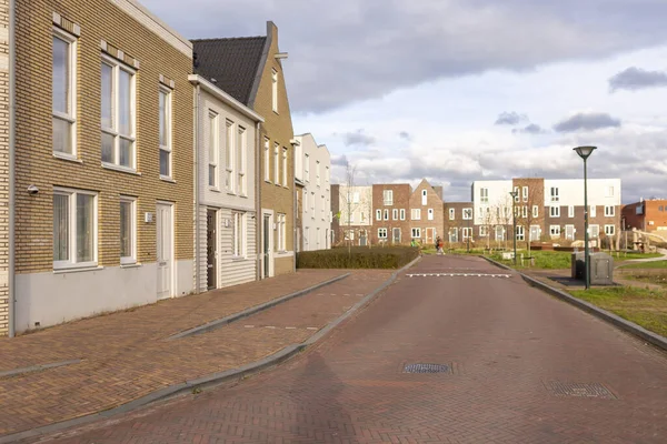 Zutphen Netherlands December 2020 Brick Street Facades Modern Contemporary Residential — 图库照片