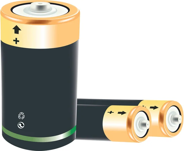 Illustration Alkaliska Batterier Isolerade Vit Backgrou — Stockfoto