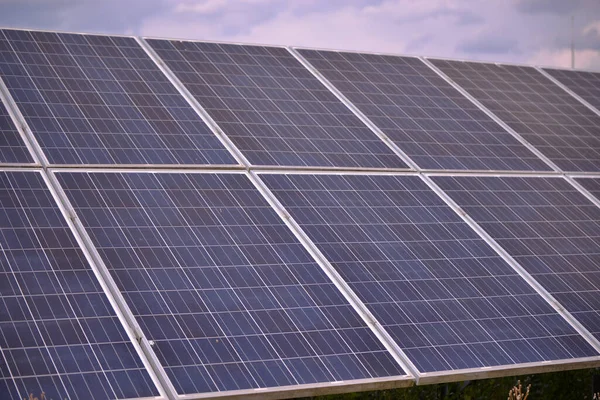 Primer Plano Detallado Paneles Solares Energía Renovable Concepto Ecología — Foto de Stock
