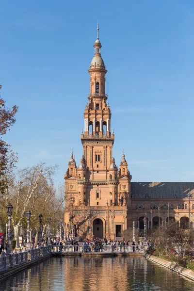 Sevilla España 2020 Una Torre Plaza Espana Sevilla España Atracción — Foto de Stock