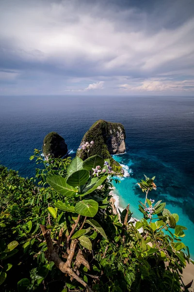 印度尼西亚巴厘岛的一个迷人的努沙佩尼达岛的垂直镜头 — 图库照片