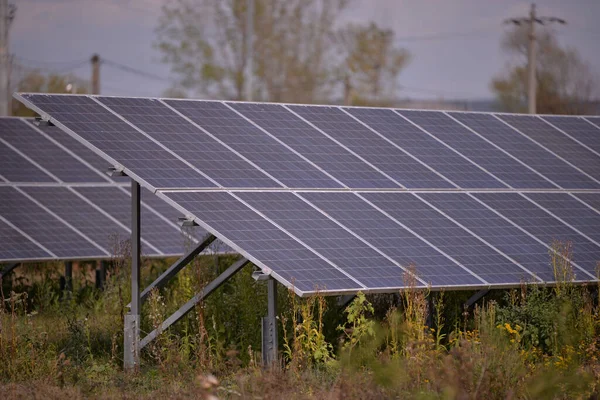 Una Visión Los Paneles Solares Paisaje Rural Energía Renovable Concepto — Foto de Stock