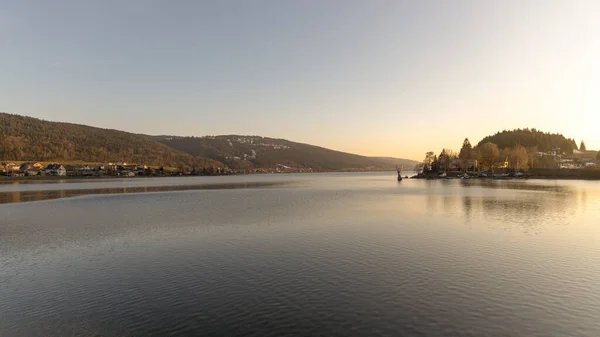 Pont Sviçre Deki Lac Joux Kuzey Ucunda Güzel Bir Görüntüsü — Stok fotoğraf