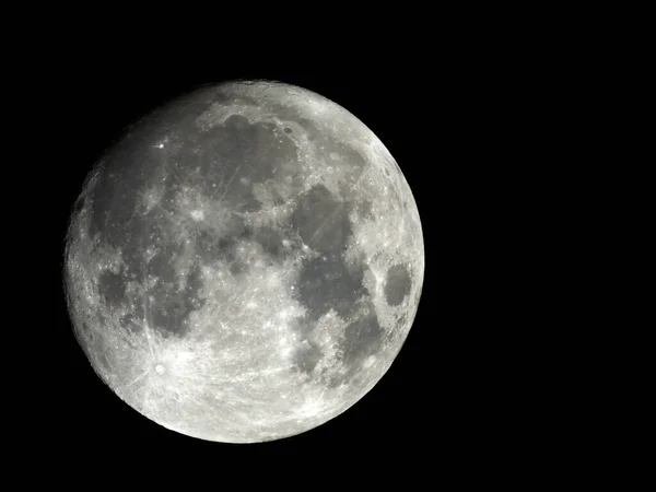 Primo Piano Luna Piena Cielo Notturno Perfetto Carta Parati — Foto Stock