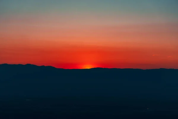 Krásný Záběr Západu Slunce Horách — Stock fotografie