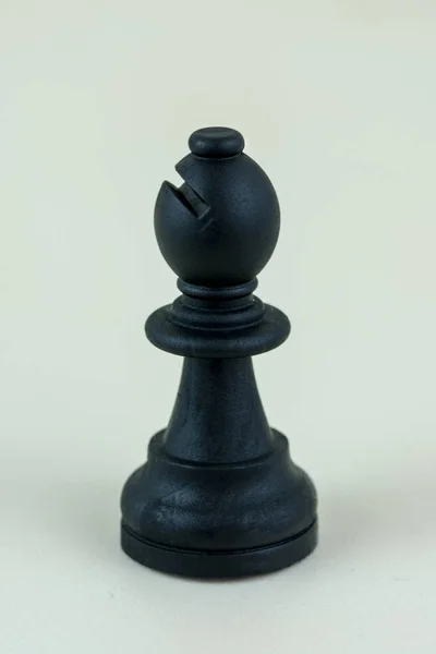 Closeup Vertical Shot Chess Single Bishop Piece Isolated White Background — Stock Photo, Image