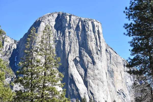 Mur Granit Puissant Capitan Thr Arbres Dans Vallée Yosemite Californie — Photo