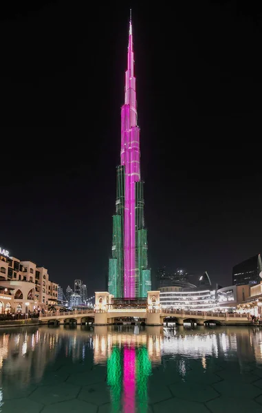 Dubai Rli Arab Emirates Aralık 2018 Burç Halife Işık Gösterisinin — Stok fotoğraf