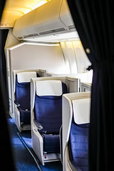 Vertikální Snímek Kabiny Business Třídy Letadla — Stock fotografie