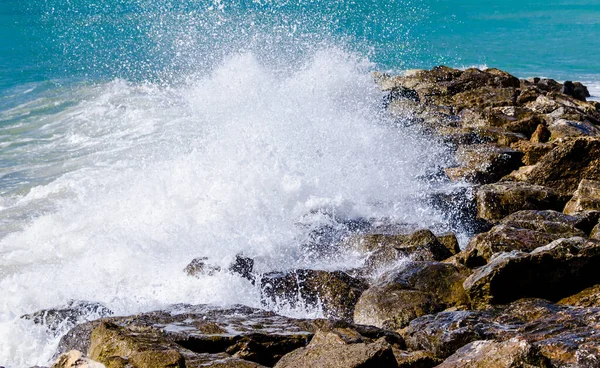Nahaufnahme Der Meeresströmung Von Den Wellen Meeresufer — Stockfoto