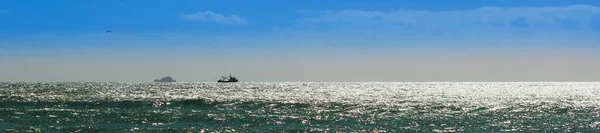 Uma Foto Panorâmica Uma Praia Brasil — Fotografia de Stock