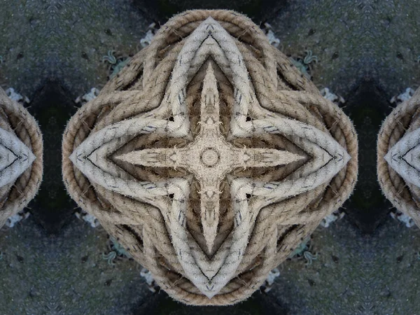 Een Prachtige Geometrische Achtergrond Met Kaleidoscoop Touw Koord Patronen Voor — Stockfoto