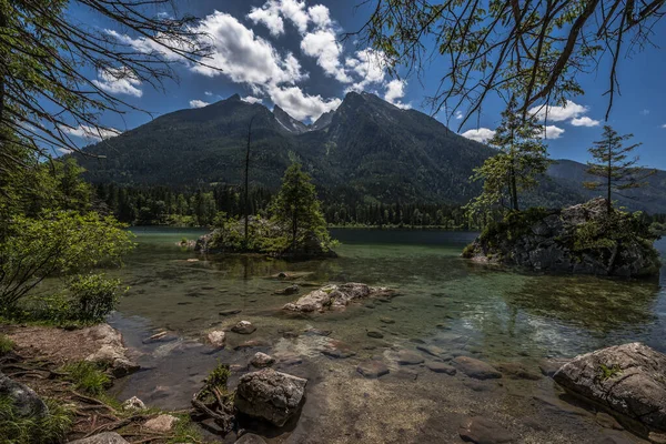 巴伐利亚Berchtesgadener土地上的Idyllic Hintersee — 图库照片