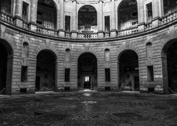 Gråskala Villa Farnese Caprarola Italien — Stockfoto