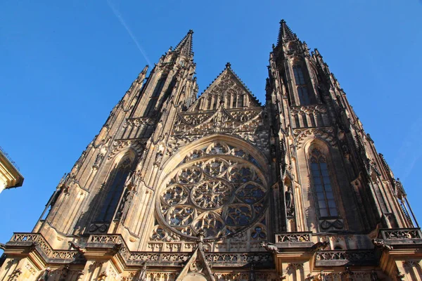 Facade Metropolitan Cathedral Saints Vitus Wenceslaus Adalbert Prague Czech Republic — Stock Photo, Image