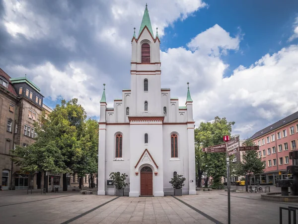 Schlosskirchplatz Cottbus Avec Synagogue Juive — Photo