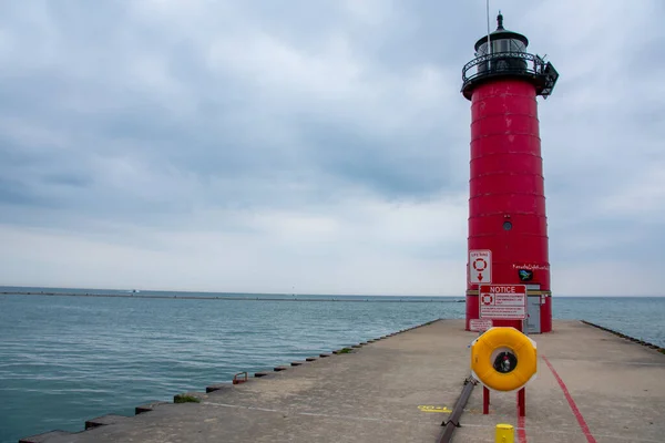 Kenosha Wisconsin Spojené Státy Června 2019 Maják Kenosha North Pier — Stock fotografie