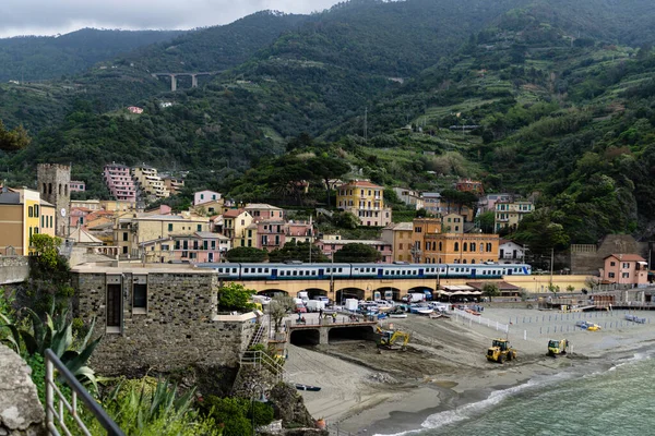 Monterosso Italia Mayo 2018 Una Fascinante Foto Monterosso Frente Playa — Foto de Stock