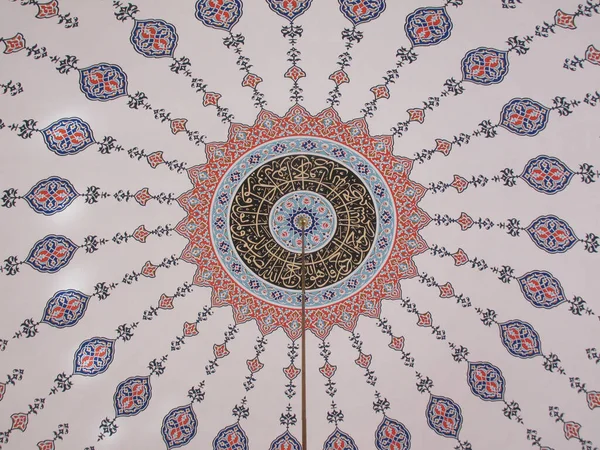 Eine Flache Aufnahme Von Mustern Der Kuppel Der Sultanahmet Moschee — Stockfoto