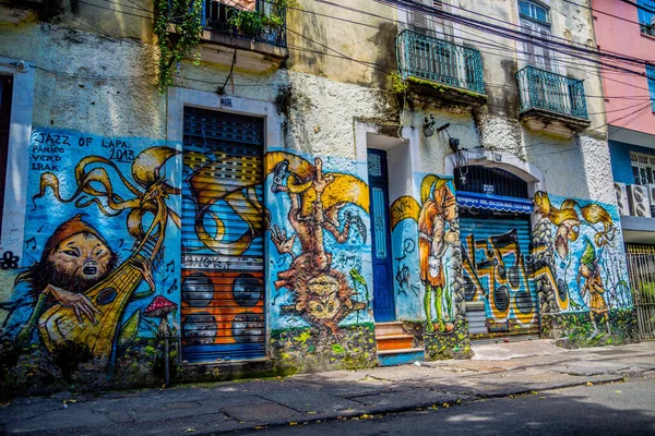 Rio Janerio Brazil December 2015 Színes Utcák Utcai Művészet Graffiti — Stock Fotó