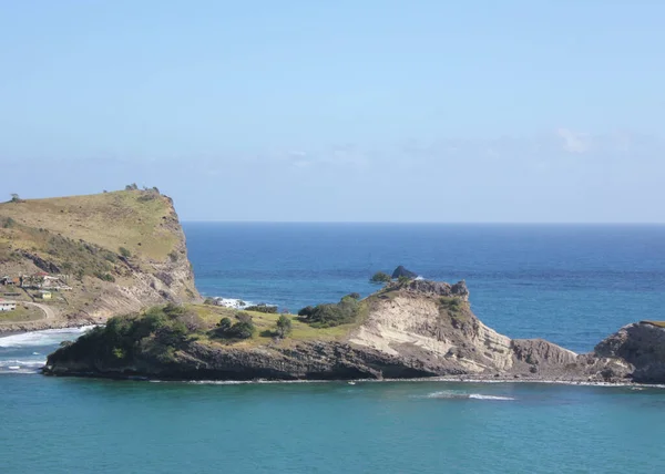 Una Vista Fascinante Isla Santa Lucía Caribe Bajo Cielo Azul — Foto de Stock