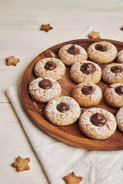 Tiro Vertical Deliciosos Biscoitos Natal Com Chocolate — Fotografia de Stock