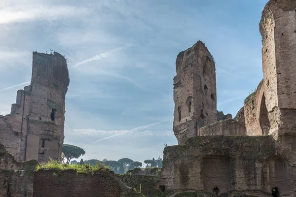 Belo Tiro Ruínas Romanas Restos Construções Monumentais Abandonadas — Fotografia de Stock