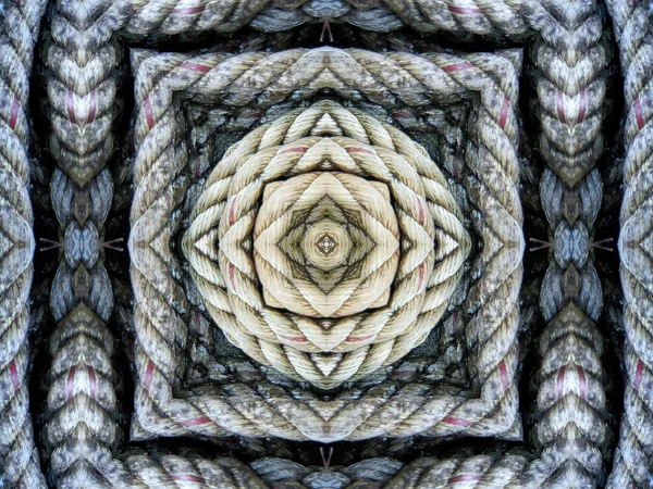 Ein Schöner Geometrischer Hintergrund Mit Kaleidoskop Seil Und Schnurmustern Für — Stockfoto