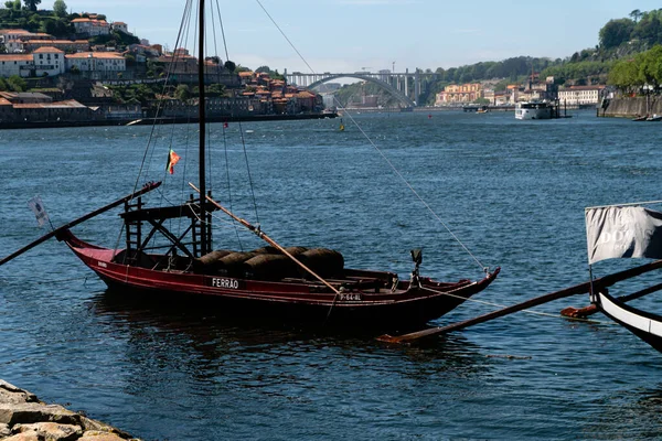 Porto Portugalsko Července 2019 Velmi Pěkný Široký Záběr Řeky Douro — Stock fotografie
