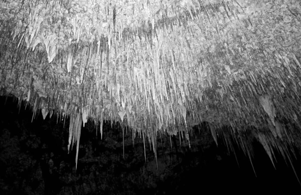 Uma Foto Tons Cinza Carlsbad Caverns Novo México — Fotografia de Stock