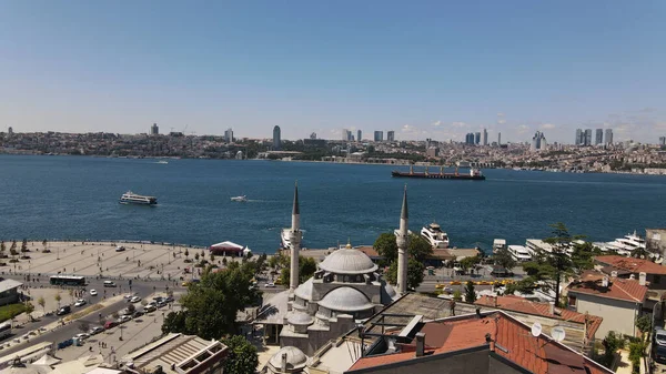 Aerial View Mosque Buildings Shore Sea Istanbul — Stock Photo, Image